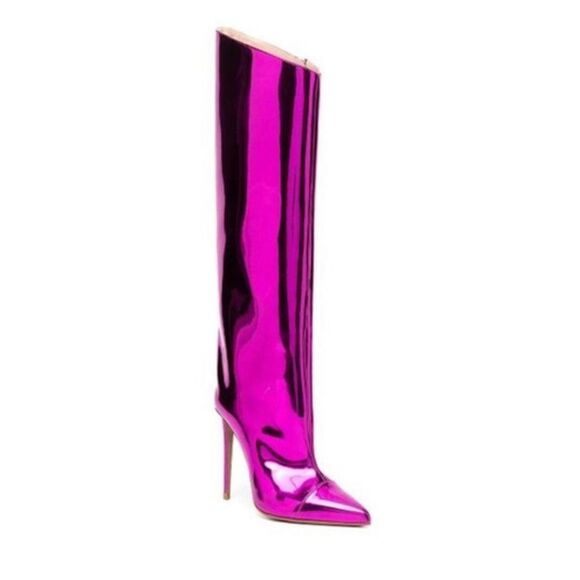 Alexandre Vauthier Metallic Mirrored Tall Pointed - Picture 2 of 15
